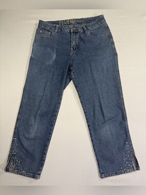 Ethyl Jeans Women’s Size 6 Rhinestone Embellished Straight Leg Denim Jeans